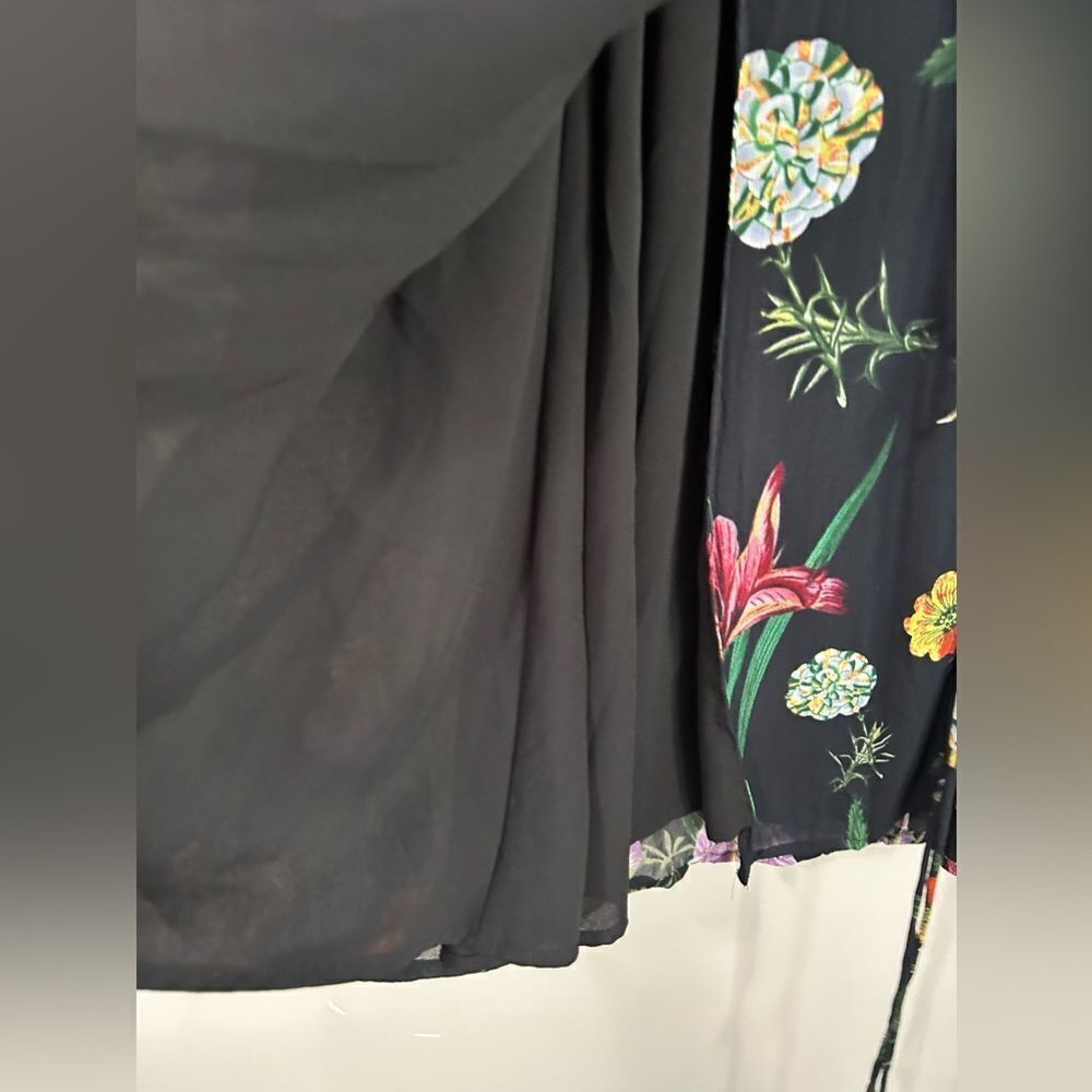 ZARA | Floral Print Long Sleeve Wrap Dress - Picture 10 of 11